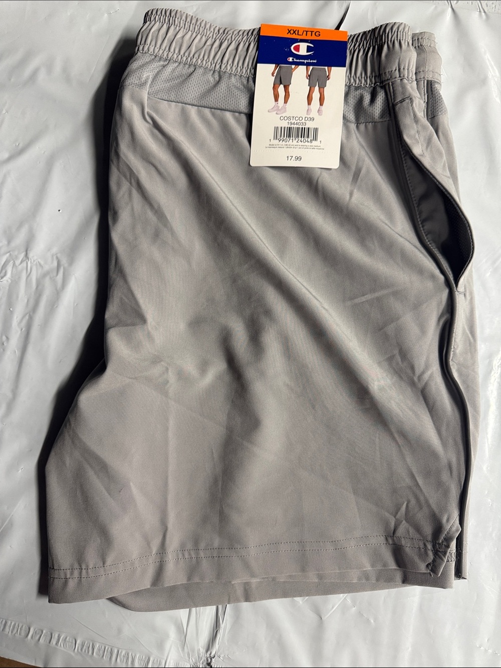Champion Men's Gray Athletic Shorts with Elastic Waist
